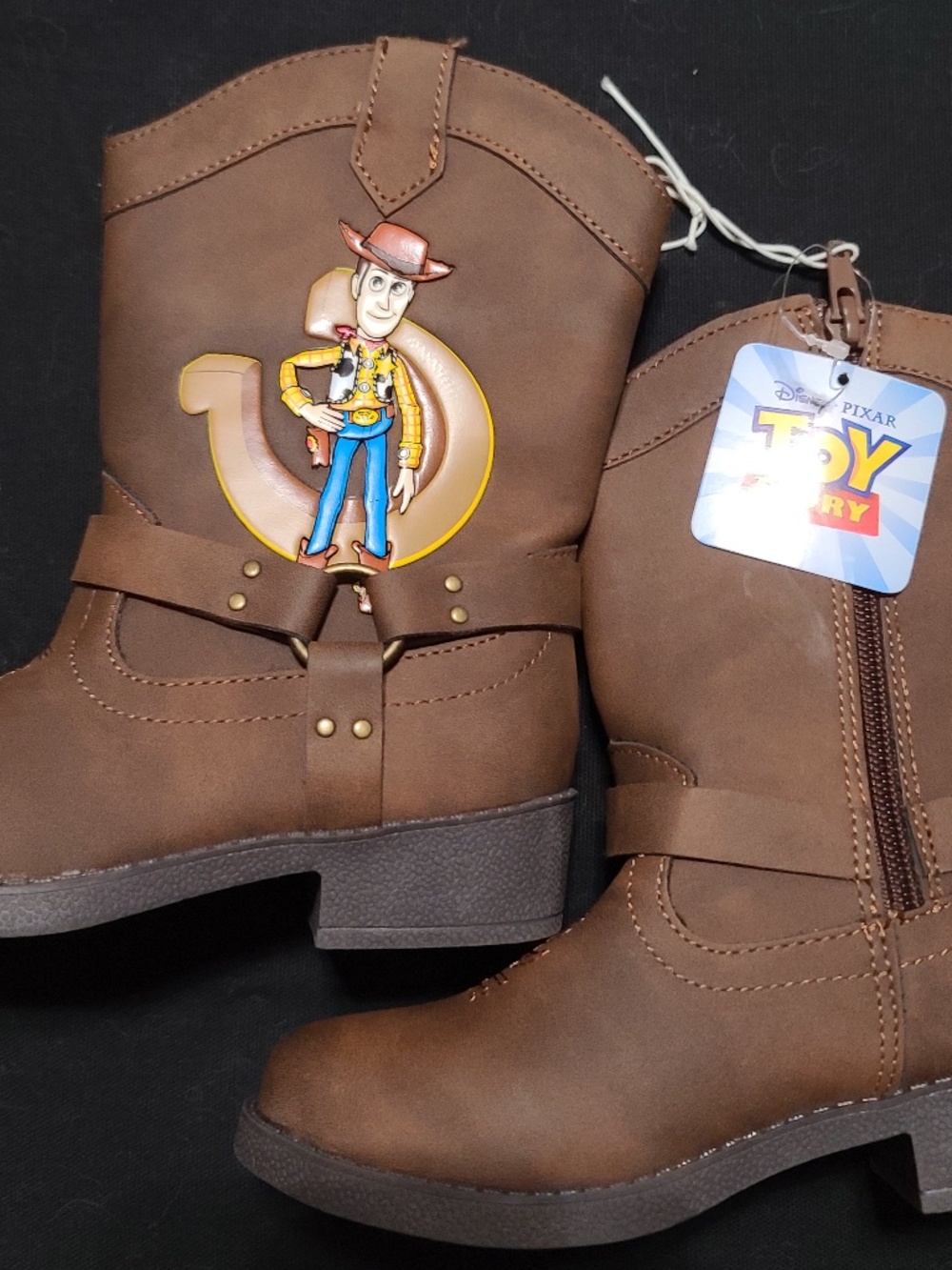 Disney Pixar Toy Story Woody and Bullseye brown cowboy boots size 10 NWT